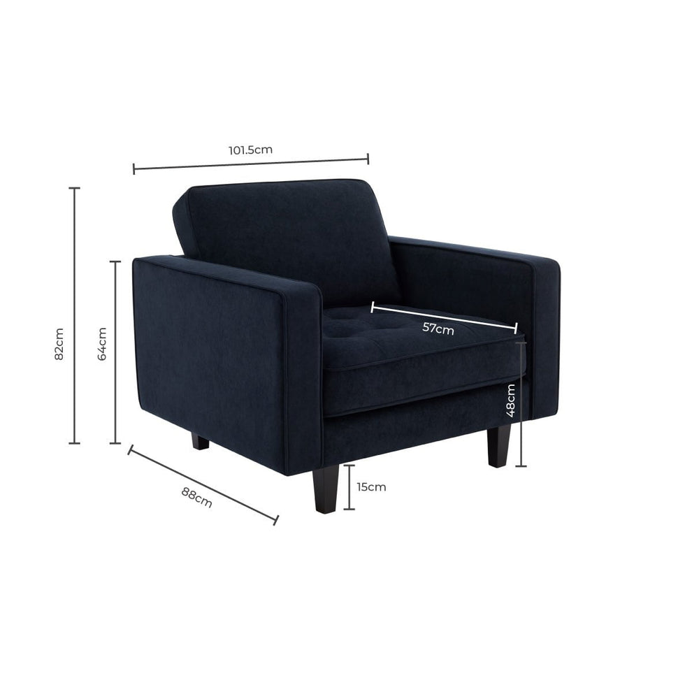 Dusk Sloane Grade B Midnight Navy Velvet Loveseat RRP £299