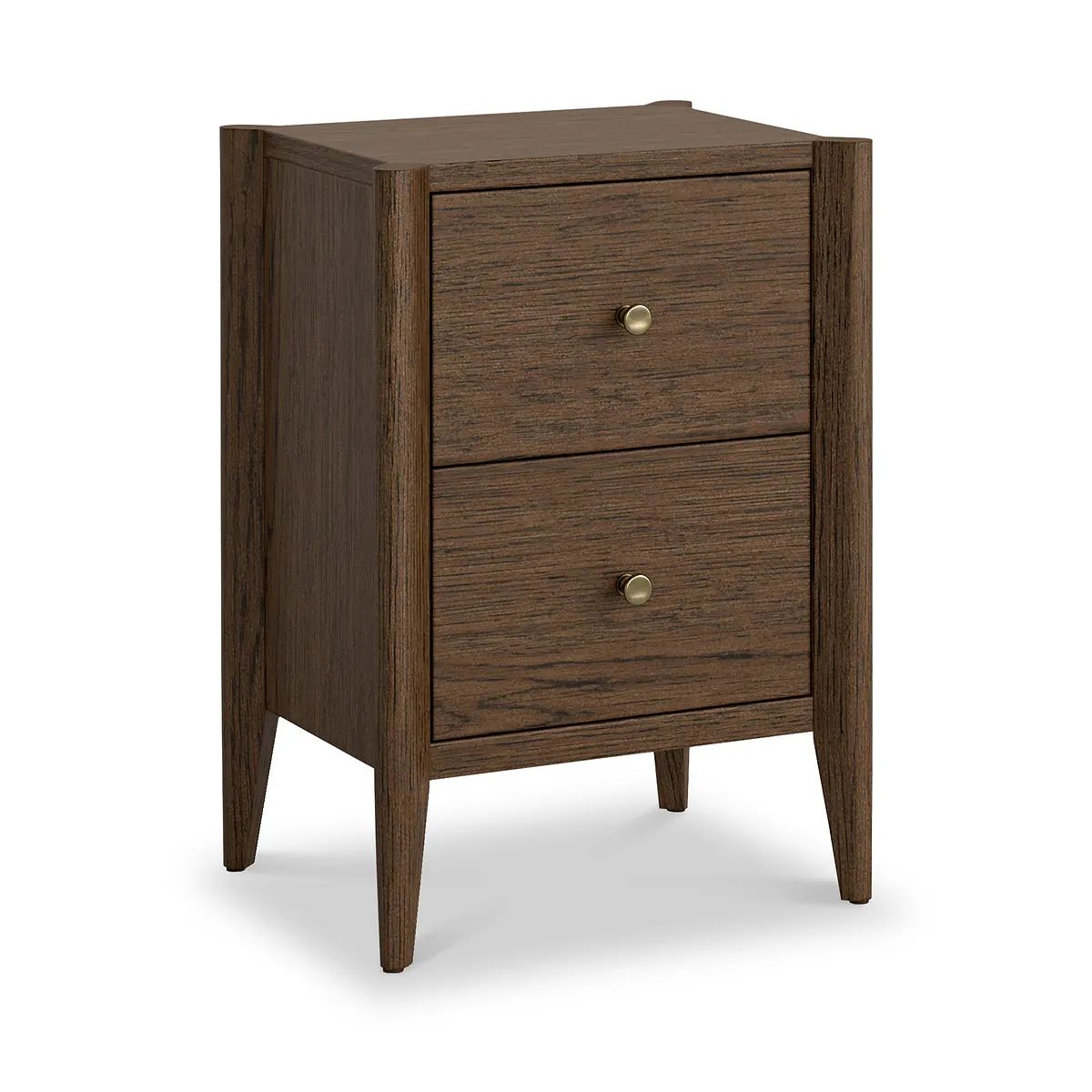 ROS-OUT-01029 Grade-B Roseland Furniture Cavell Oak 2 Drawer Bedside Table Brown RRP £100.00