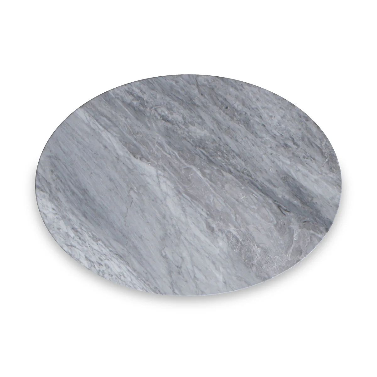 ROS-OUT-00894 Grade-B Roseland Furniture Pimlico Marble Oval C Side Table with Grey Frame RRP £110.00