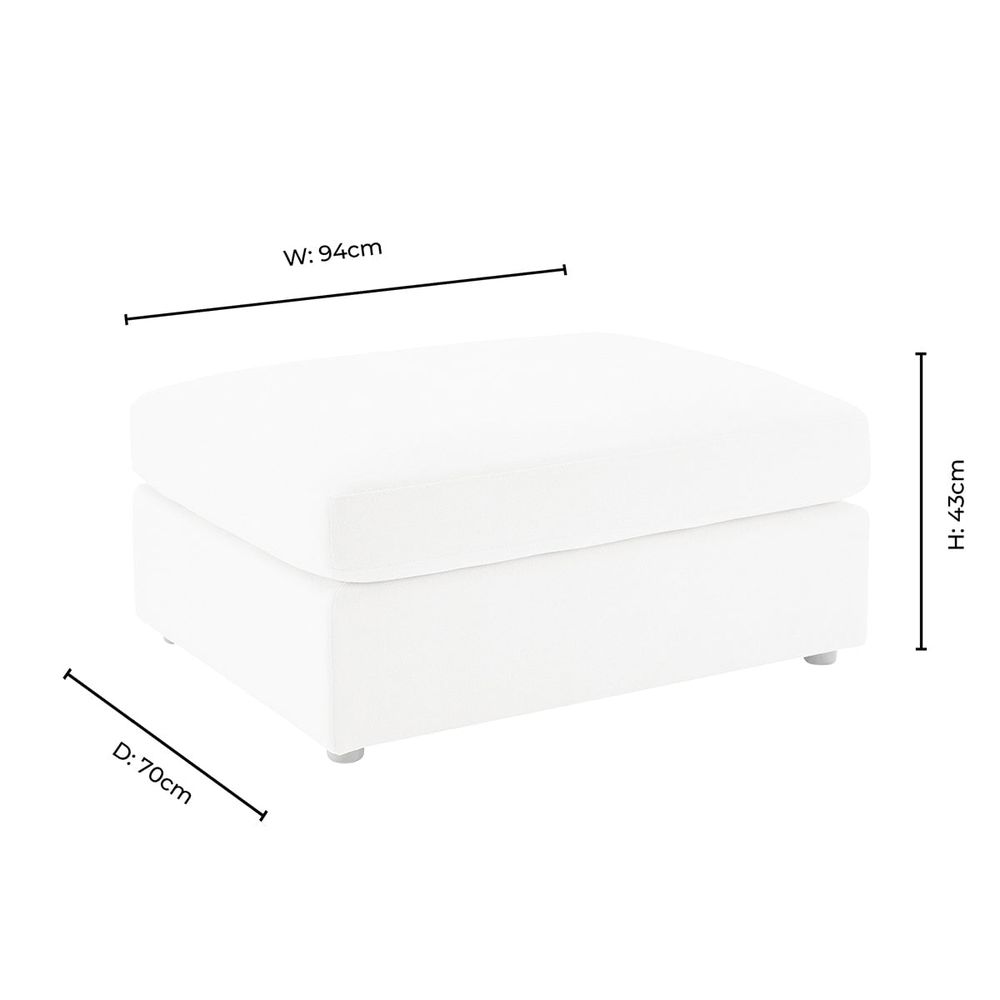 DUS-CC2-03380 Grade-C1 Dusk Miami Pouffe - Chenille Oatmeal RRP £199.00