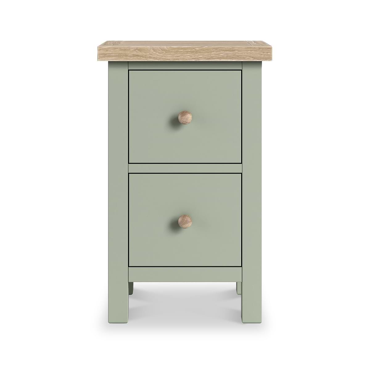 ROS-OUT-00004 Grade-C0 Roseland Furniture Farro Slim Bedside Washed Oak & Sage RRP £89.95