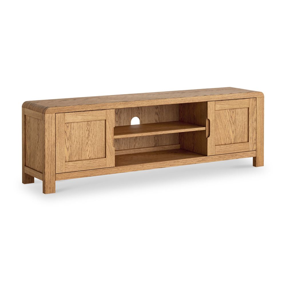 ROS-OUT-00033 Grade-C0 Roseland Furniture Penryn Oak 160cm TV Unit RRP £334.95