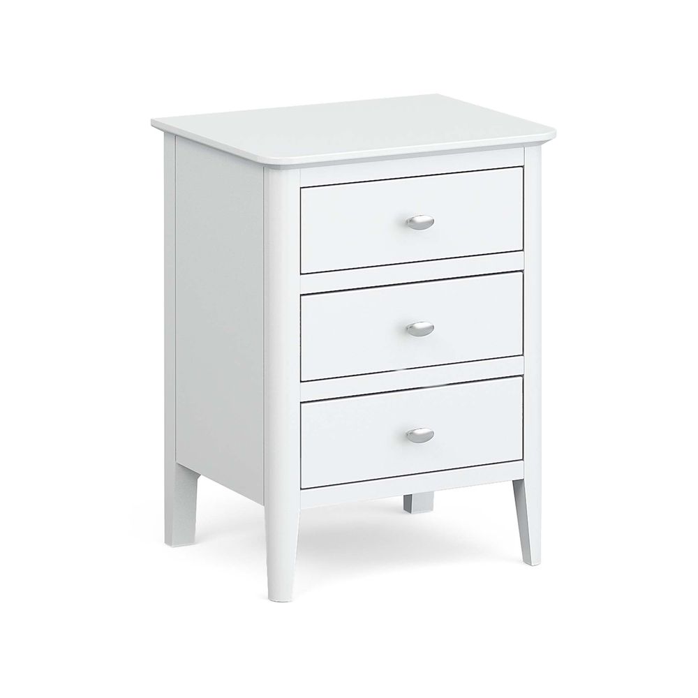 ROS-OUT-00147 Grade-C1 Roseland Furniture Chester White 3 Drawer Bedside Cabinet RRP £144.95
