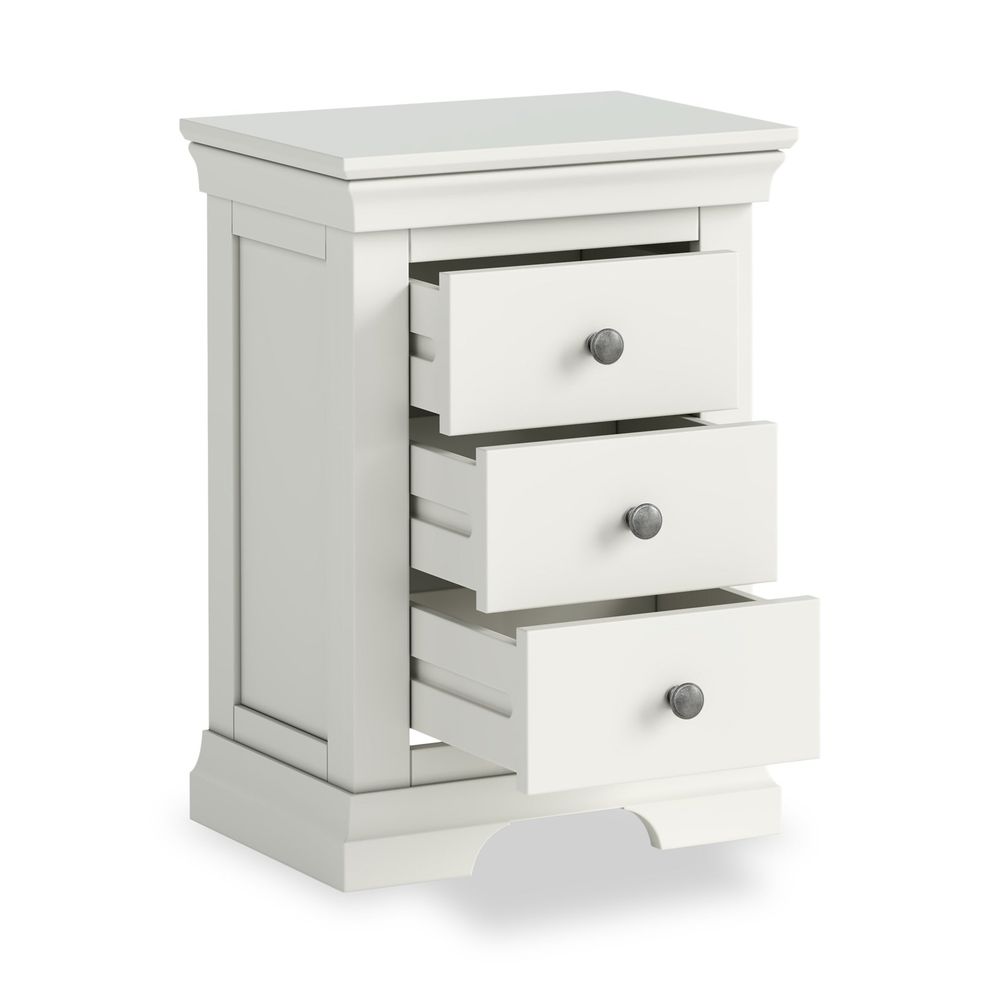 ROS-OUT-00153 Grade-C1 Roseland Furniture Colette 3 Drawer Bedside Table RRP £139.95