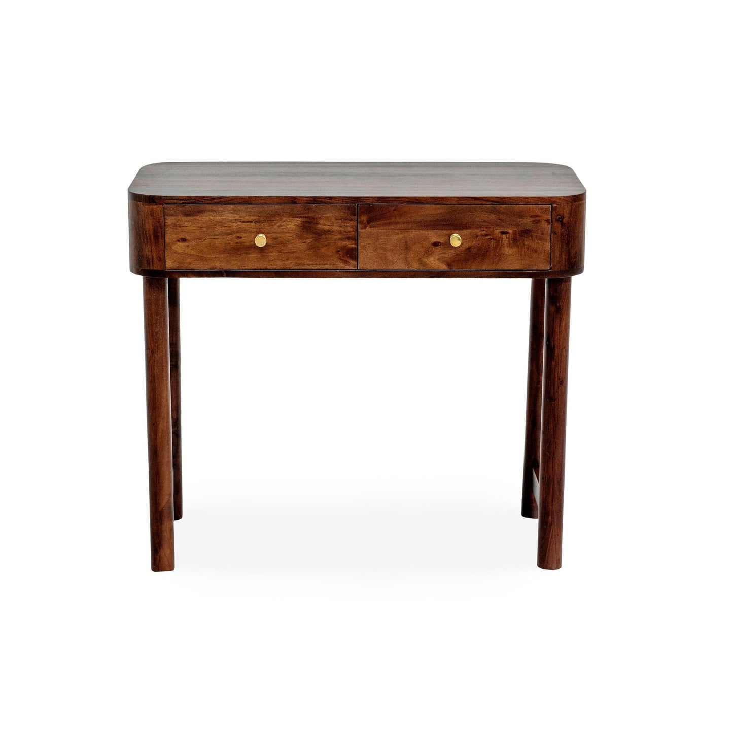 DUS-CC2-03938 Grade-B Dusk Avery Acacia Wood Dressing Table Console - Walnut RRP £249.00