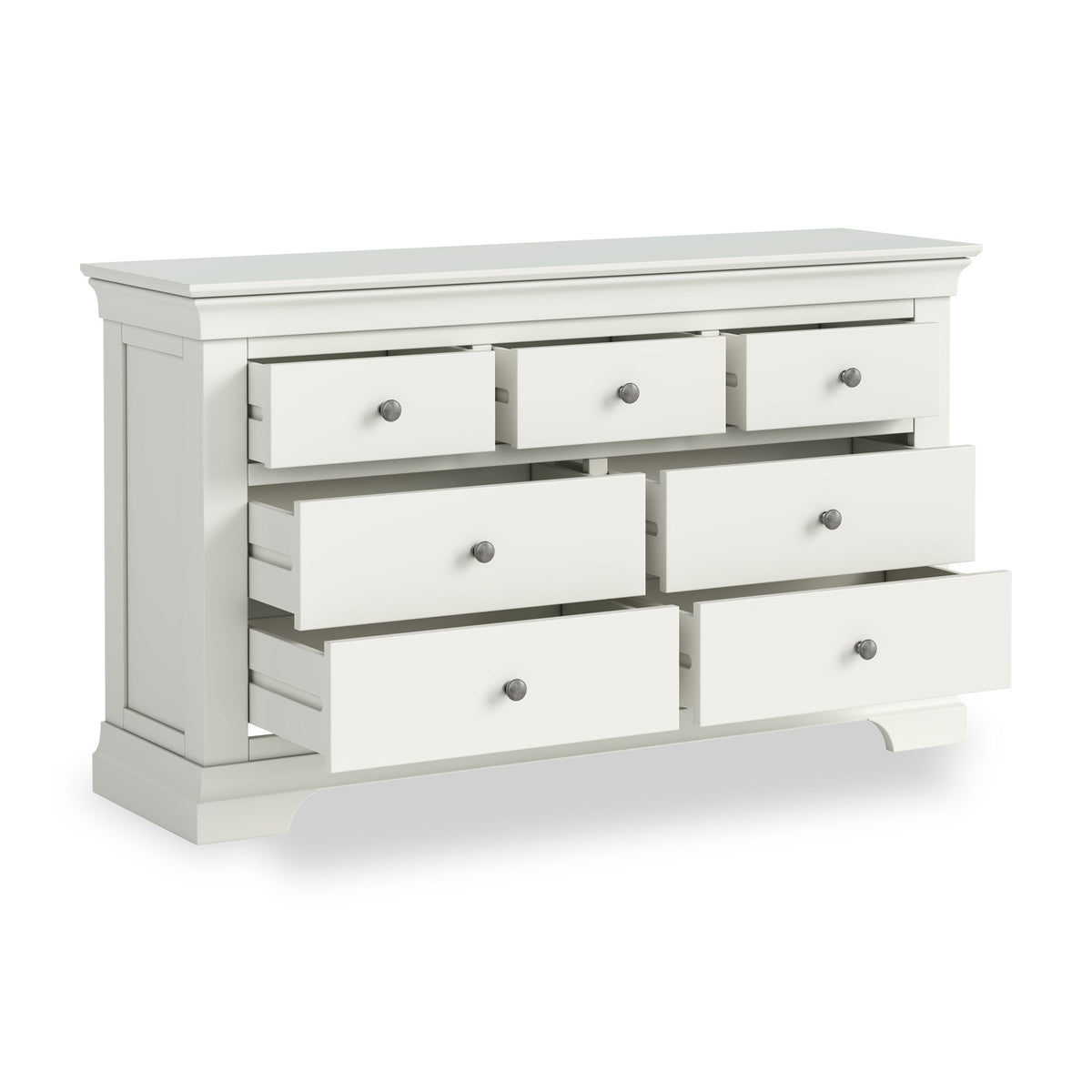 Roseland Grade B Furniture Colette Warm White 3 Over 4 Drawer Chest of Drawers RRP £400