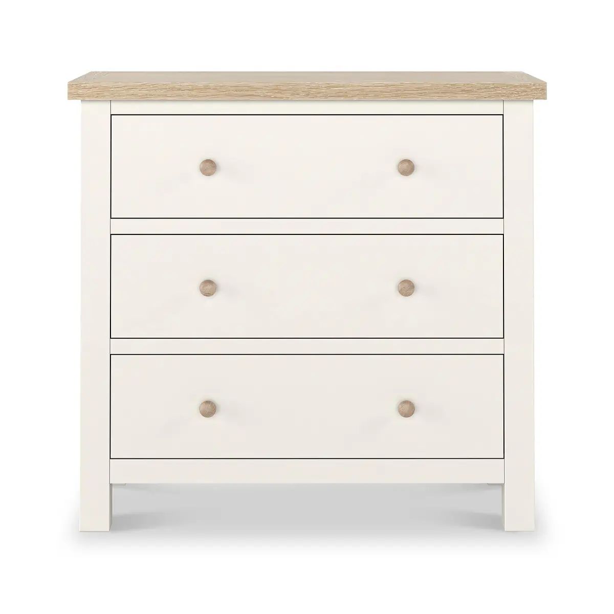 ROS-OUT-00558 Grade-C1 Roseland Furniture Farro Coconut White & Oak 3 Drawer Chest RRP £219.95