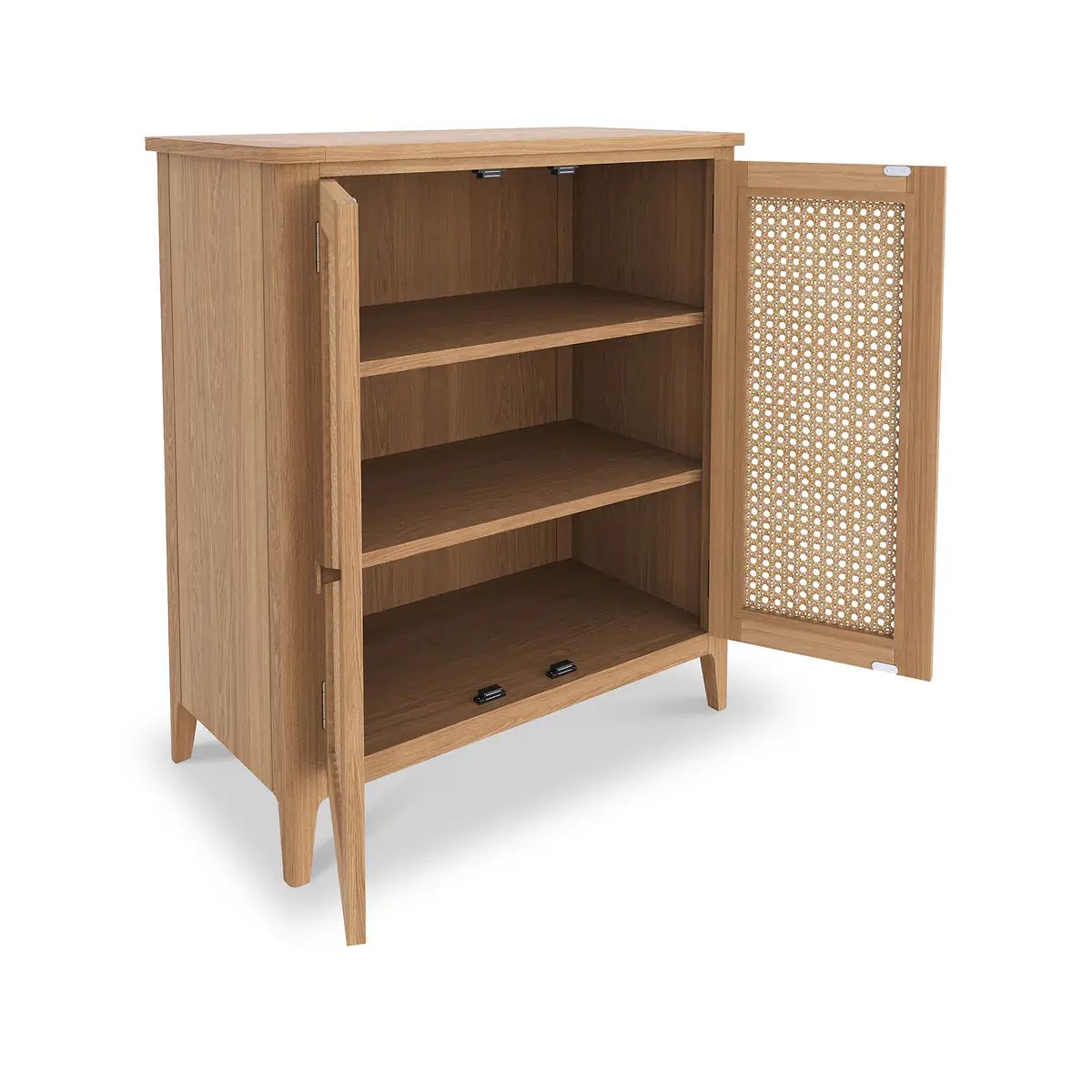 Roseland Grade B Furniture Albany Oak & Rattan Small Cupboard RRP £380