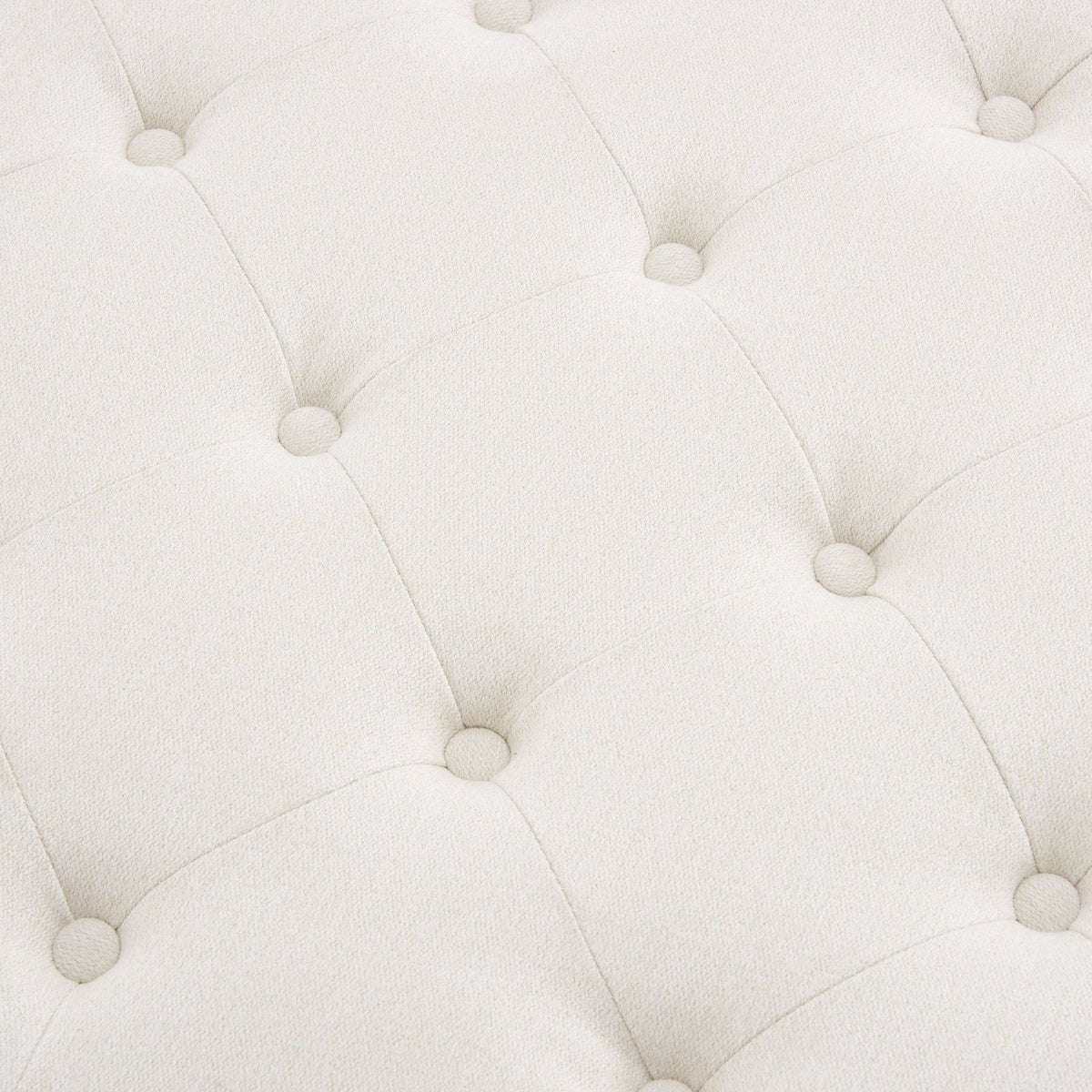 DUS-CC2-06745 Grade-B Dusk Knaresborough Button Back Coffee Table Pouffe - Cream Linen RRP £179.00