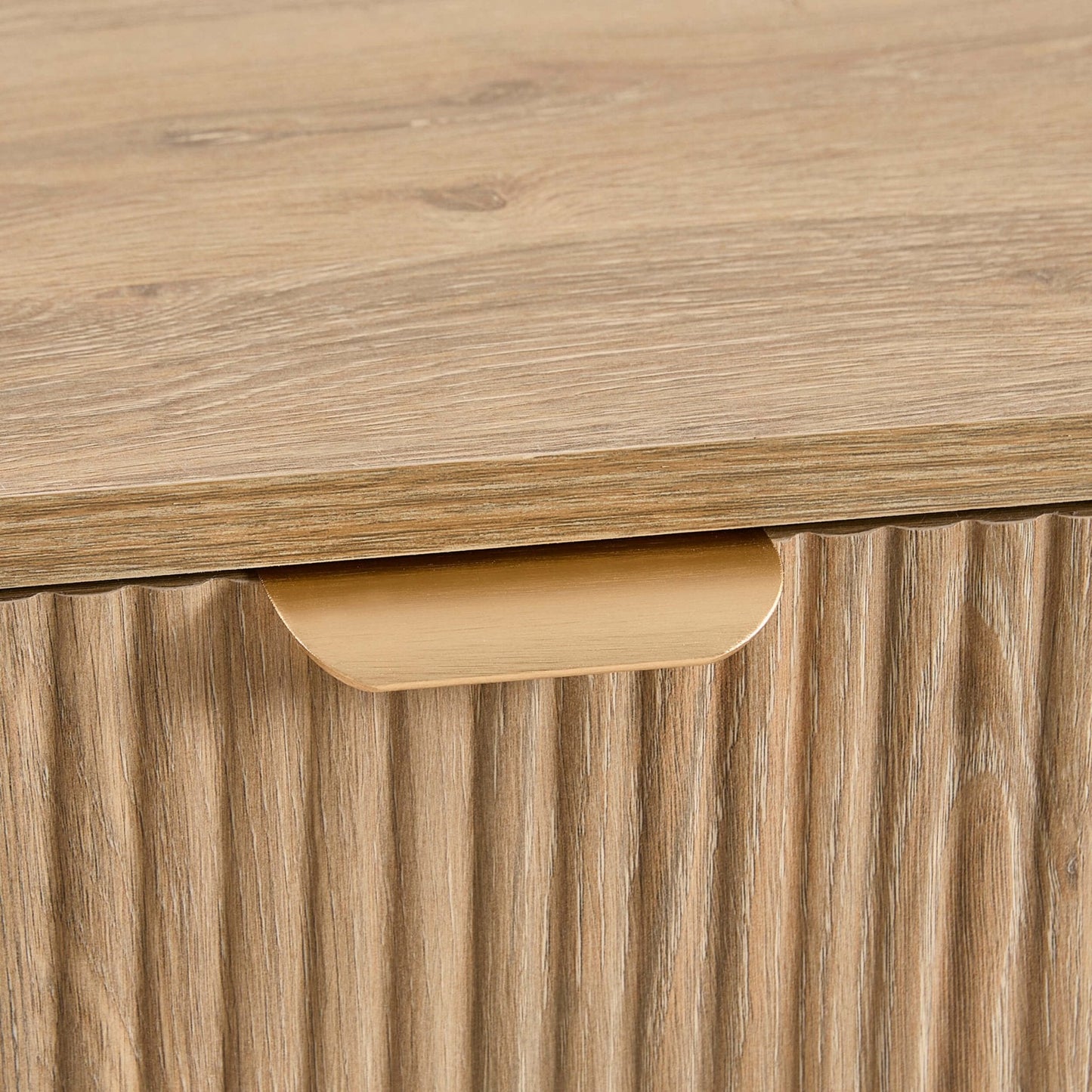 DUS-CC2-05427 Grade-B Dusk Hattie Storage Dressing Table Console - Light Wood RRP £169.00
