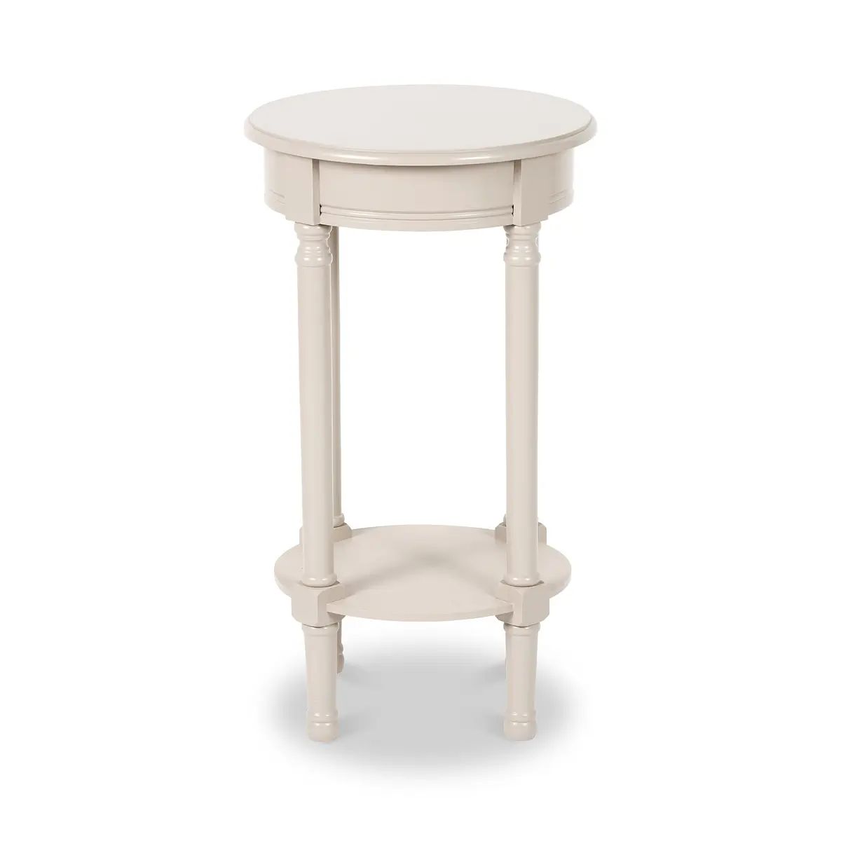 ROS-OUT-01016 Grade-B Roseland Furniture Heritage Pine Round Side Table Putty RRP £80.00
