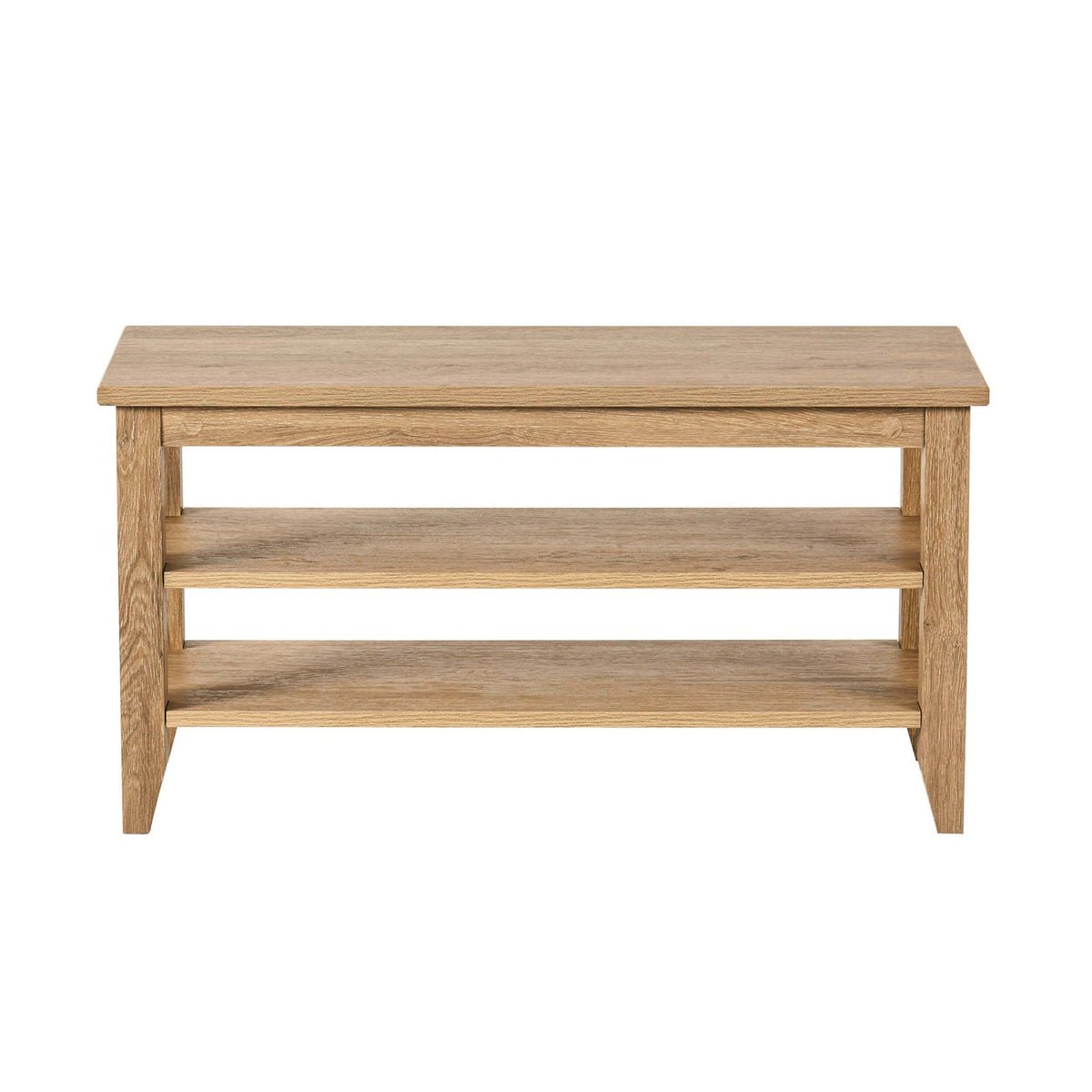 DUS-CC2-08315 Grade-B Dusk Nell Shoe Storage Bench - Light Wood RRP £69.00