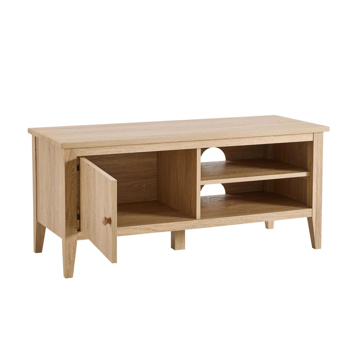 DUS-CC2-08603 Grade-B Dusk Nell Space Saving TV Unit (100cm) - Light Wood RRP £89.00