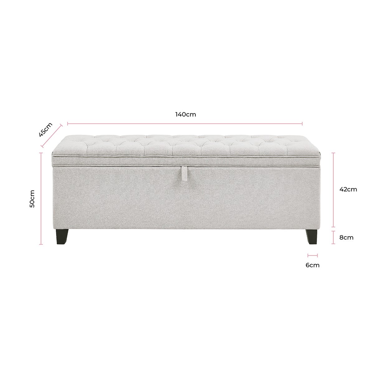 DUS-CC2-05922 Grade-B Dusk Middleton Button Back Storage Ottoman - Natural RRP £179.00