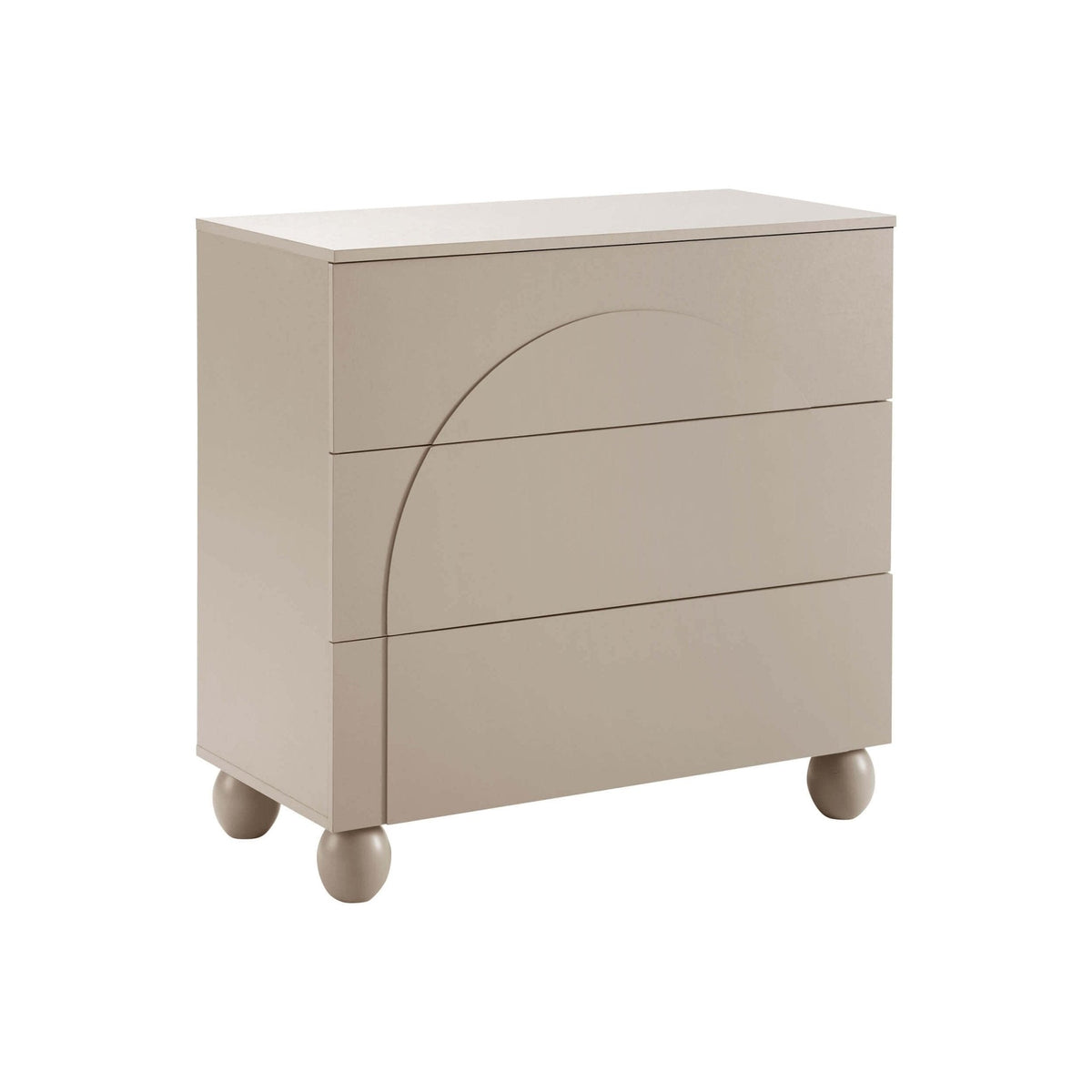 DUS-CC2-08642 Grade-B Dusk Rachel Arch Front 3 Drawer Chest - Taupe RRP £149.00