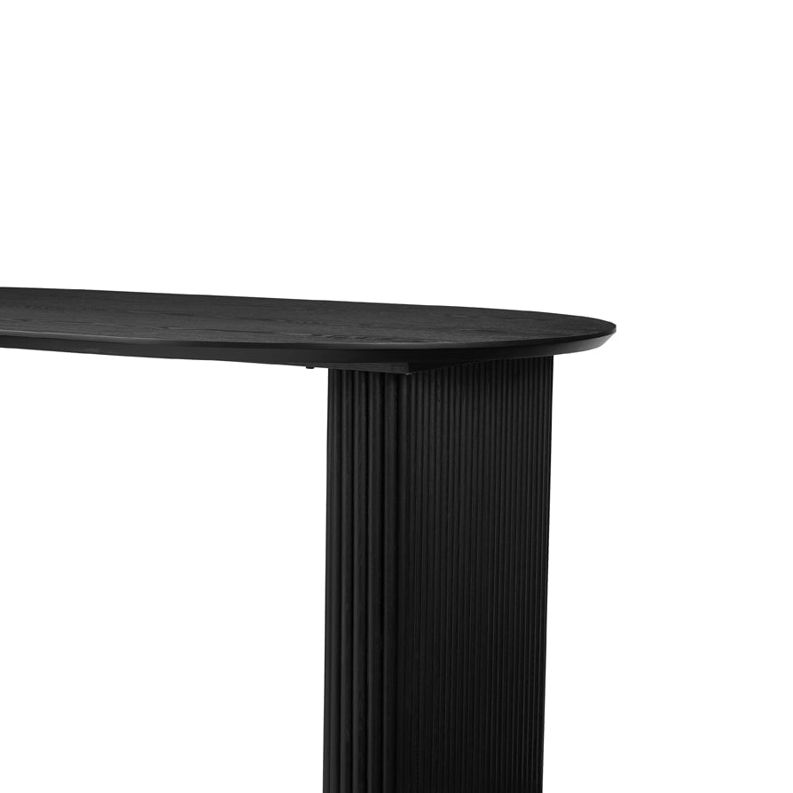 DUS-CC2-00989 Grade-C3 Dusk Hattie Panel Oval 4-6 Seater Dining Table - Black RRP £429.00