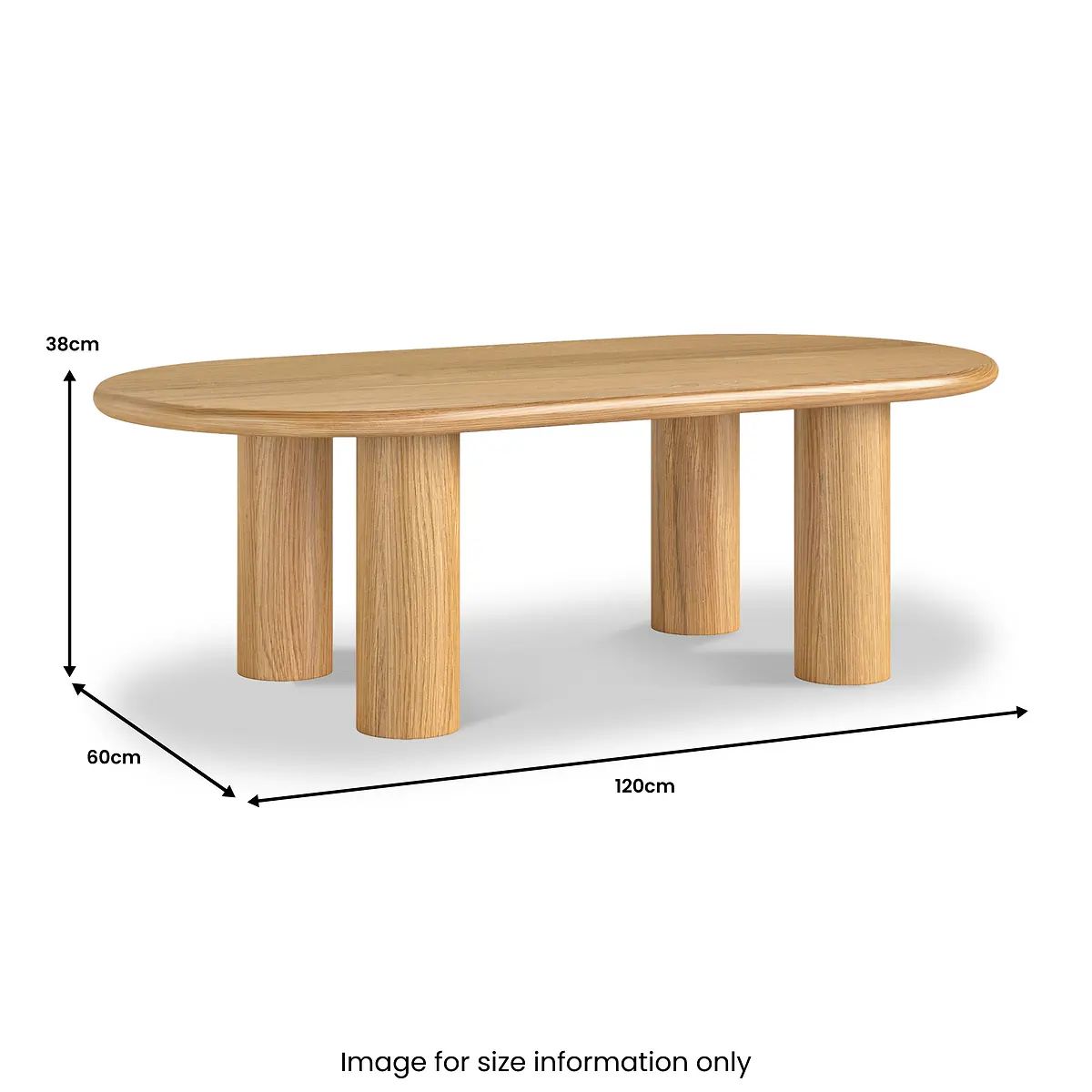 ROS-OUT-01060 Grade-B Roseland Furniture Arden Oak Oval Coffee Table RRP £300.00