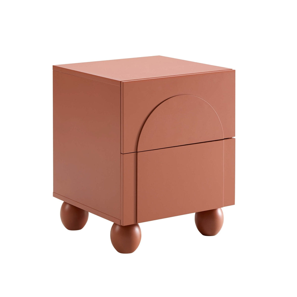 DUS-CC2-08861 Grade-B Dusk Rachel Arch Front 2 Drawer Bedside Table - Terracotta RRP £99.00
