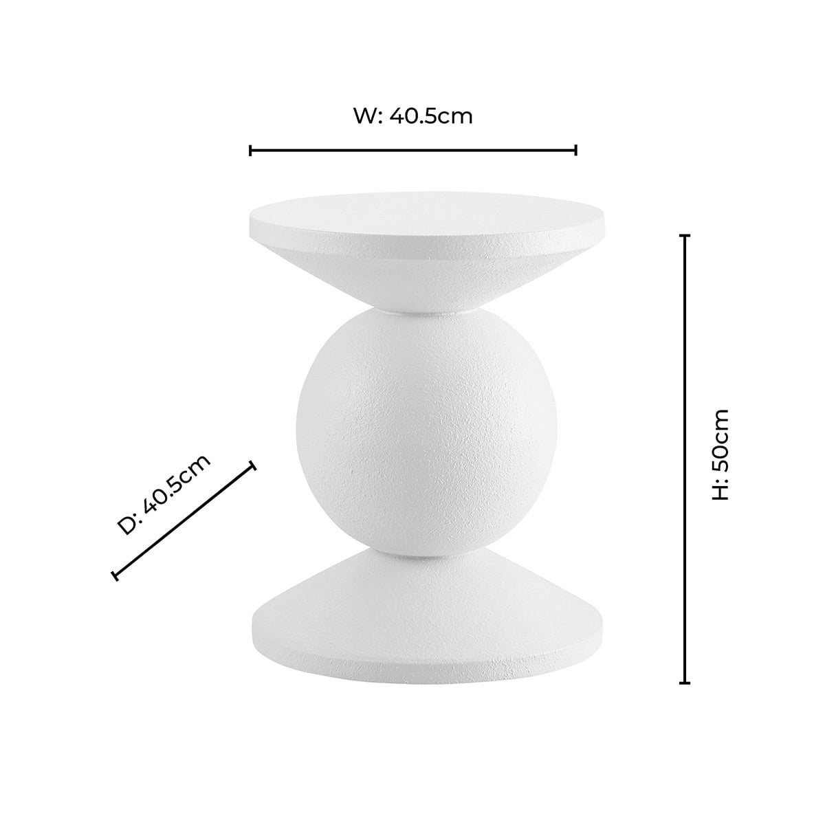 DUS-CC2-05938 Grade-B Dusk Raya Side Table - Off White RRP £67.00