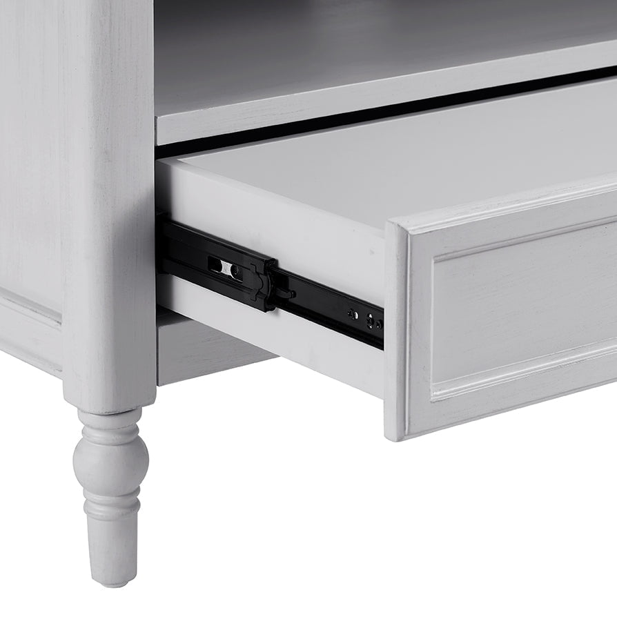 DUS-CC2-02409 Grade-B Dusk Ruby 100cm Corner TV Unit - Washed Stone RRP £179.00