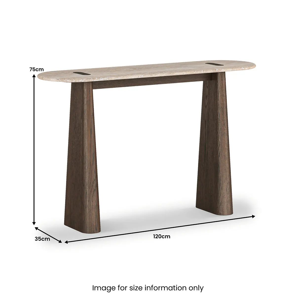 Roseland Grade B Furniture Mylor Travertine Top Console Table RRP £415