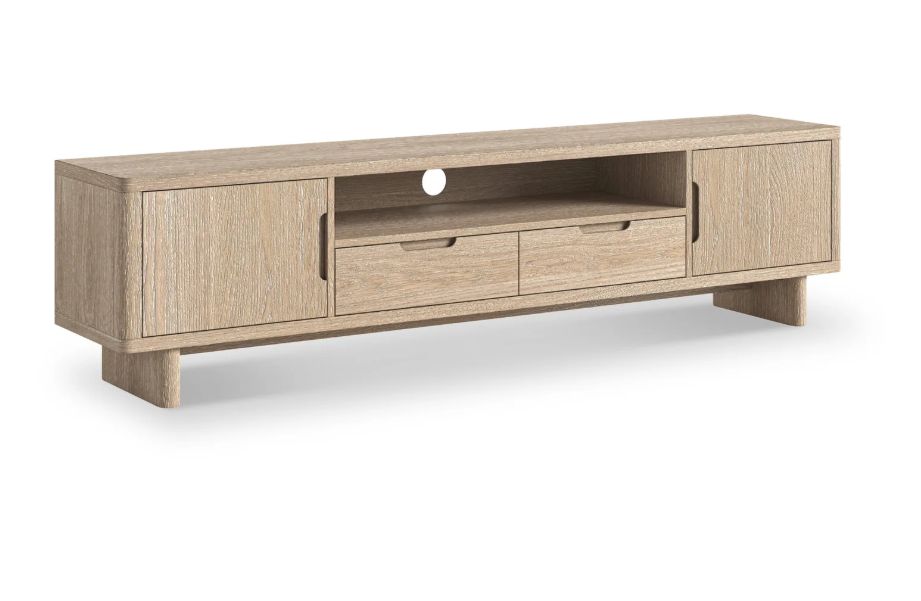 Roseland Grade B Furniture Mylor Washed Oak 200cm TV Unit RRP £520