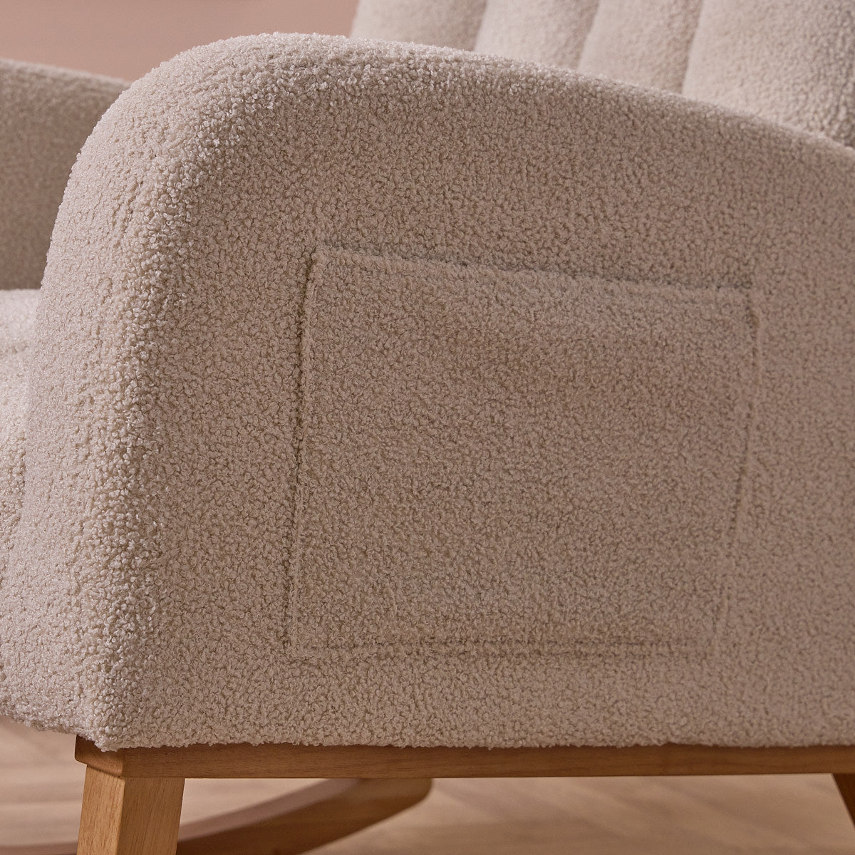 Tutti Bambini Grade B Luca Rocking Chair & Storage Footstool - Mushroom RRP £259