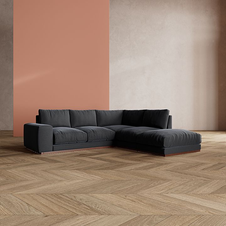 Image 3 - SWO-AP-36586 Grade-BER Denver Right Hand Corner Sofa in Plain Ebony Dark Feet 