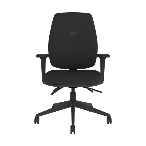POS-CC2-00247 Grade-C1 Posturite Posturite Positiv P-Sit High Back Office Chair with Armrests and Inflatable Lumbar - Black RRP £477