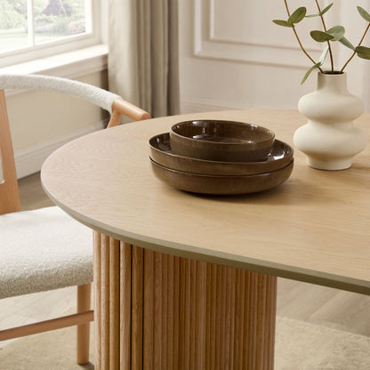 Dusk Grade B Hattie Natural Panel Oval 4-6 Seater Dining Table RRP £429