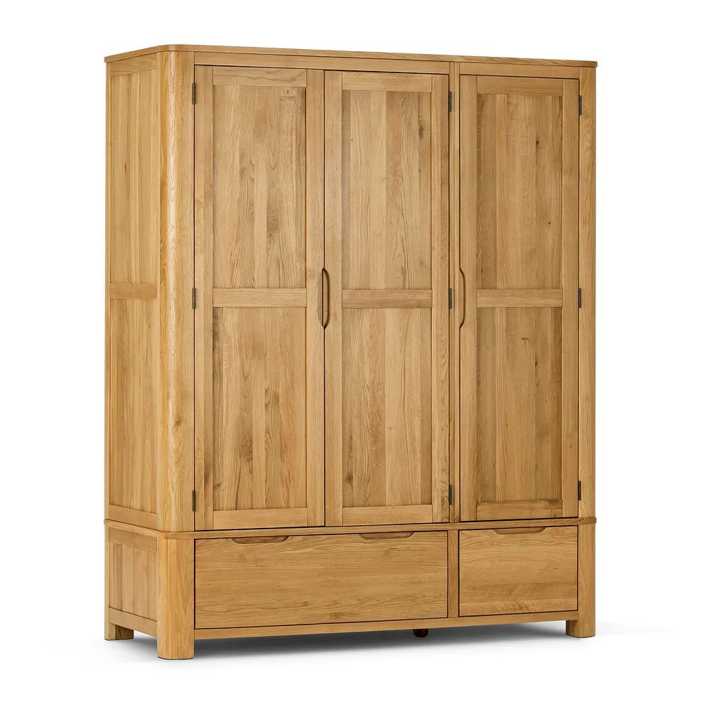  Oak Furnitureland Grade B Romsey Natural Solid Oak Triple Wardrobe RRP £1700