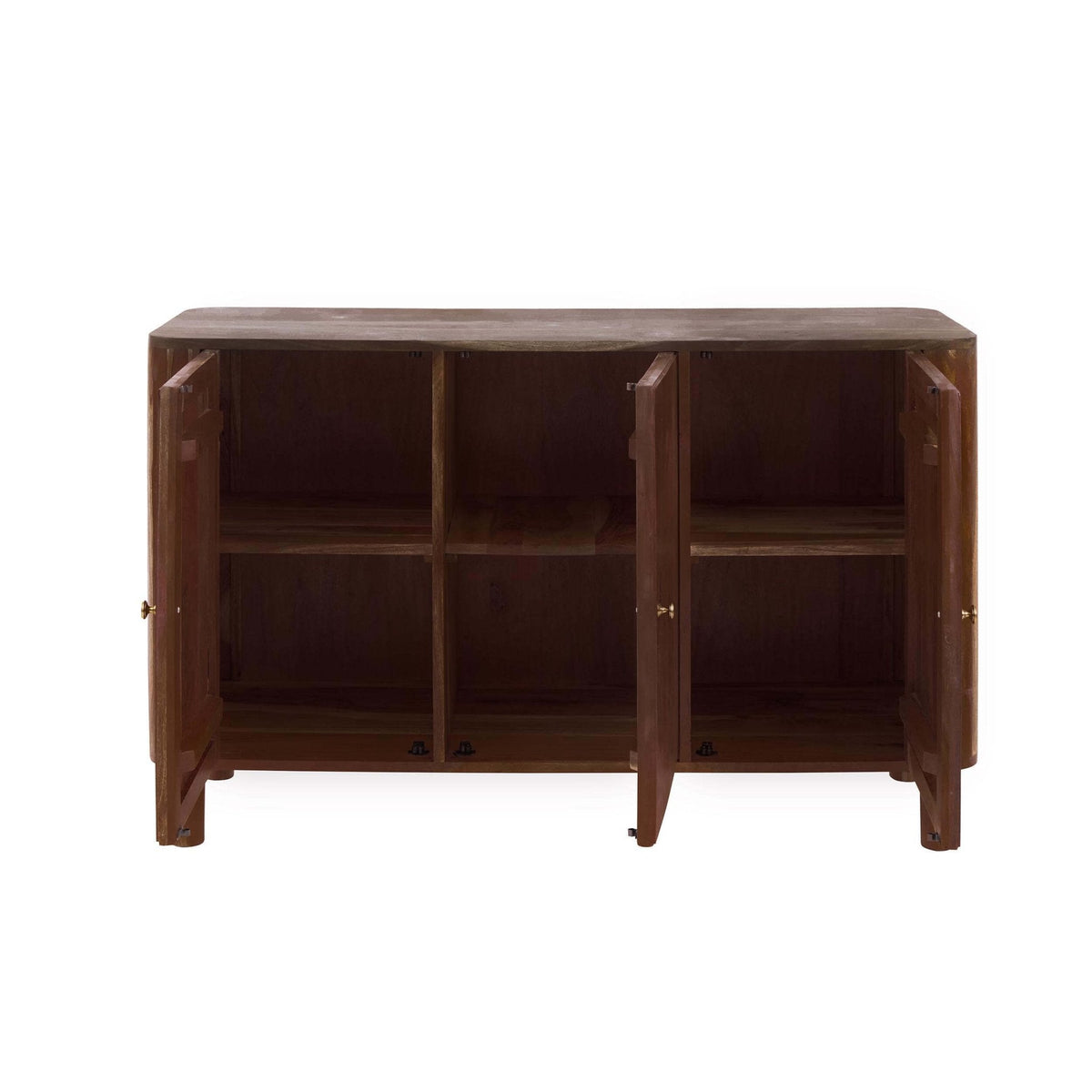 Dusk Grade B Avery Walnut Stained Acacia Wood 3 Door Sideboard RRP £399