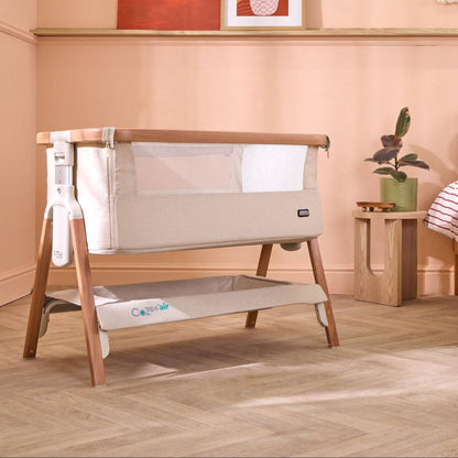 Tutti Bambini Grade B CoZee Air Bedside Crib - Scandinavian Walnut/Ecru RRP £225