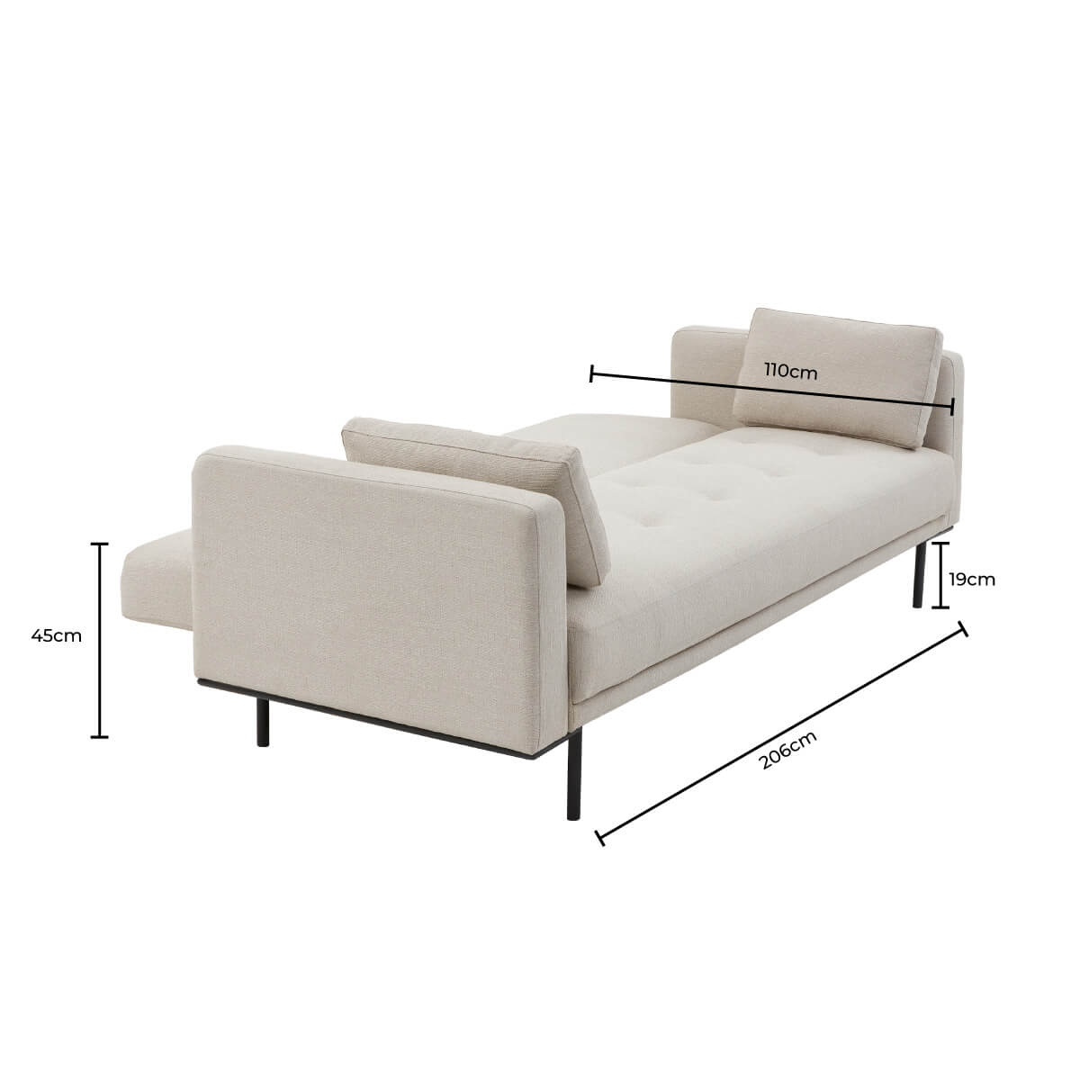 Dusk Hudson Grade B Stone Grey Linen Look Click Clack Sofa Bed RRP £339