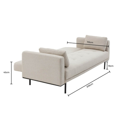 Dusk Hudson Grade B Stone Grey Linen Look Click Clack Sofa Bed RRP £339