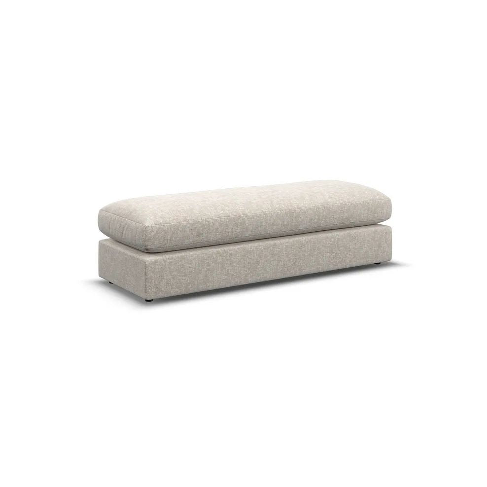  Oak Furnitureland Grade B Malvern Beige Fabric Large Fender Footstool RRP £600
