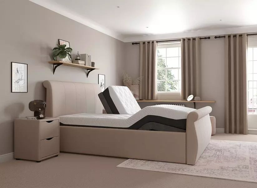 Dreams Grade B Lucia Sleepmotion 200u&i Natural King Size Adjustable Bed Frame RRP £1898