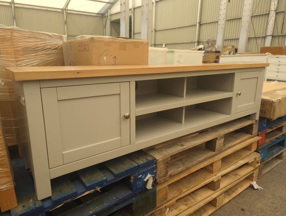 ROS-OUT-00007 Grade-C1 Roseland Furniture Farro Grey Extra Wide TV Unit RRP £299.95