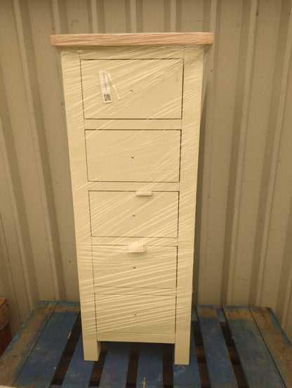 ROS-OUT-00187 Grade-C1 Roseland Furniture Farro Cream Tallboy Chest RRP £234.95