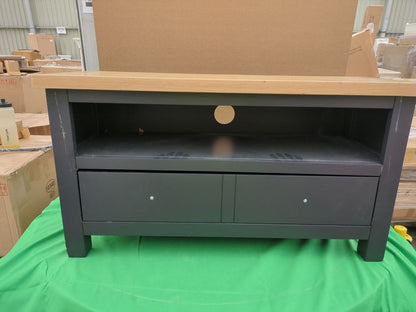 ROS-OUT-00365 Grade-C3 Roseland Furniture Farrow Small TV Unit Charcoal - 90cm RRP £139.95
