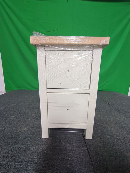 ROS-OUT-00502 Grade-C1 Roseland Furniture Farro Coconut White & Oak Slim Bedside Table RRP £94.95