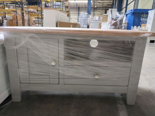ROS-OUT-00544 Grade-C1 Roseland Furniture Lundy Grey 90cm Small TV Stand RRP £199.95