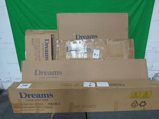 DRE-BED-00131 Grade-C1 Dreams Quantum Upholstered Ottoman TV Bed Frame Small Double Black RRP £1699.00