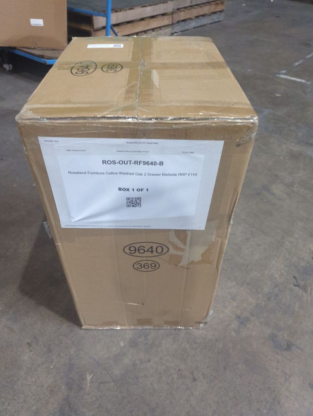 ROS-OUT-00737 Grade-C0 Roseland Furniture Celine Washed Oak 2 Drawer Bedside Table RRP £109.00