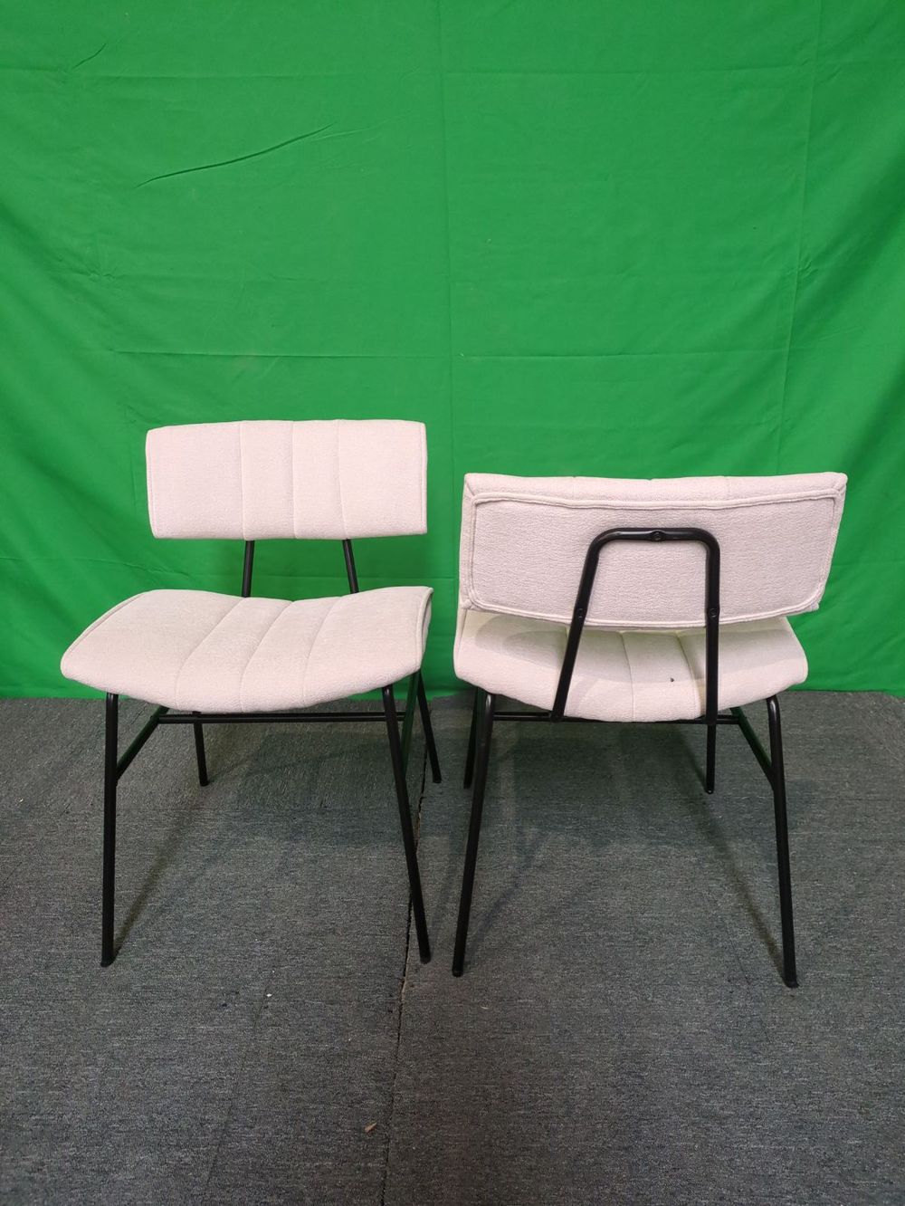 DUS-CC2-07631 Grade-C0 Dusk Fearne Set of 2 Barstools - Ivory Chenille RRP £159.00