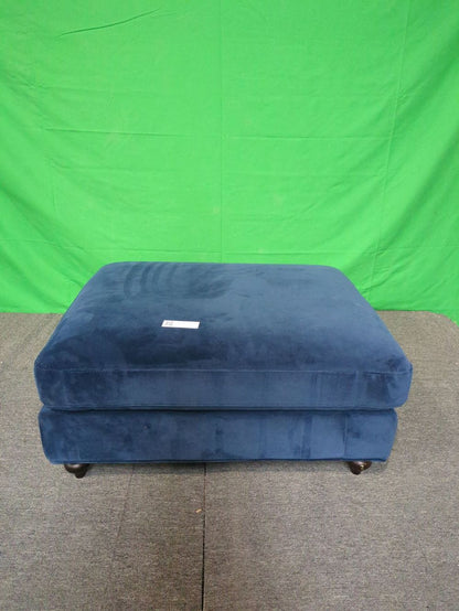 DUS-CC2-07638 Grade-C0 Dusk Hampshire Royal Blue Velvet Pouffe RRP £199.00