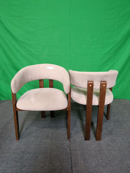 DUS-CC2-07819 Grade-C0 Dusk Bridget Set of 2 Dining Chairs - Chenille Oatmeal RRP £159.00