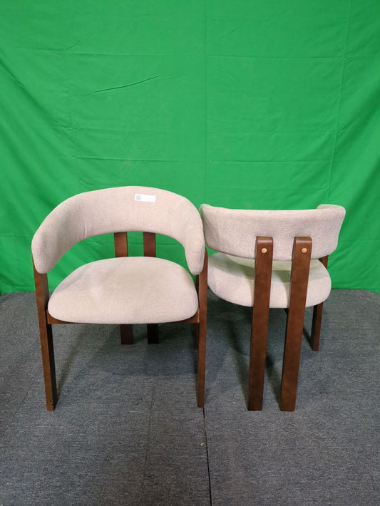 DUS-CC2-07819 Grade-C0 Dusk Bridget Set of 2 Dining Chairs - Chenille Oatmeal RRP £159.00