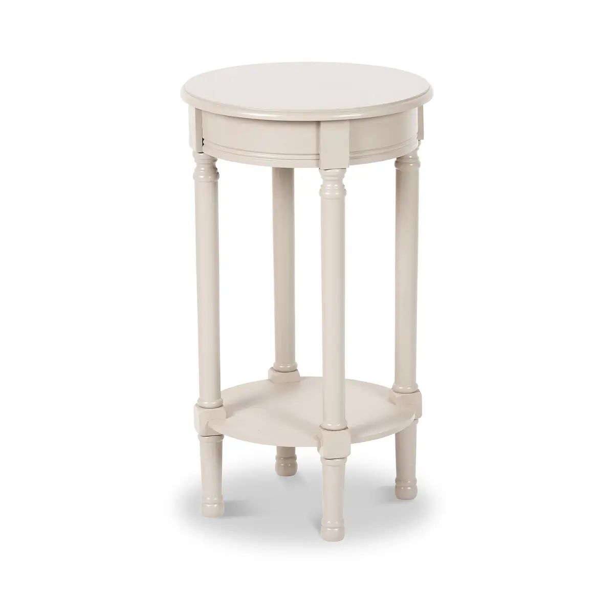 ROS-OUT-01016 Grade-B Roseland Furniture Heritage Pine Round Side Table Putty RRP £80.00