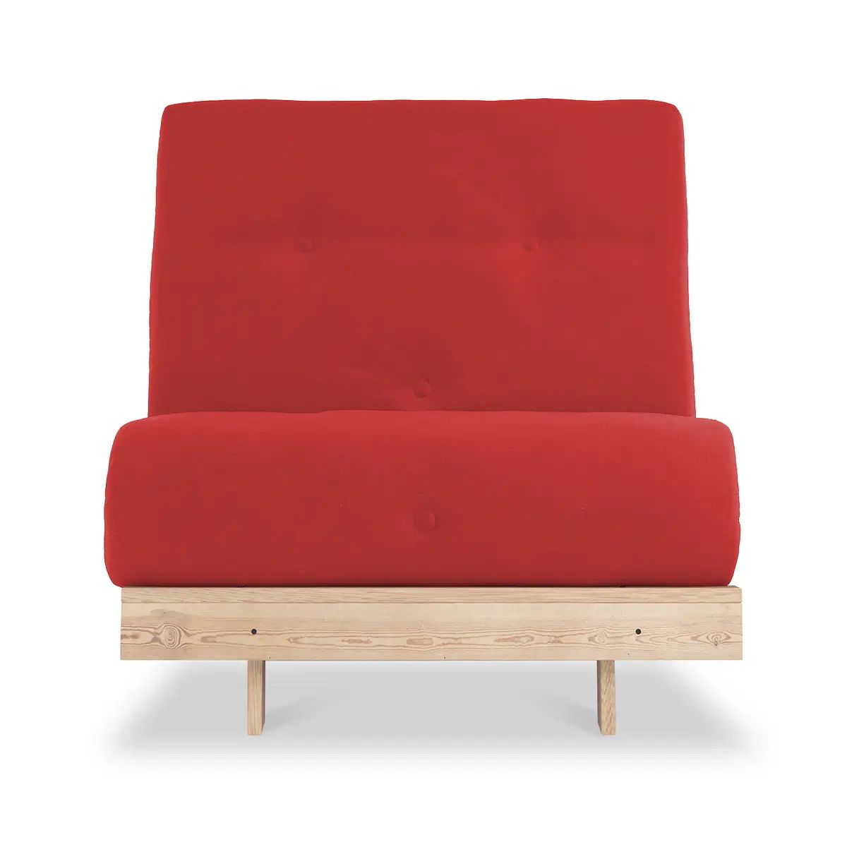 ROS-OUT-00711 Grade-B Roseland Furniture Maggie Red Cotton & Pine Single Futon Sofa Bed RRP £155.00
